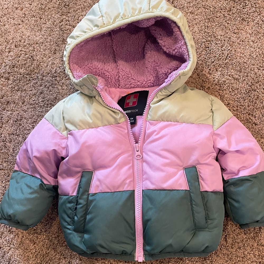 Swiss Tech Pink and Green Fleece Jacket